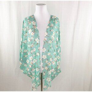NWT Olrain Mint Floral Oversize Kimono Coverup